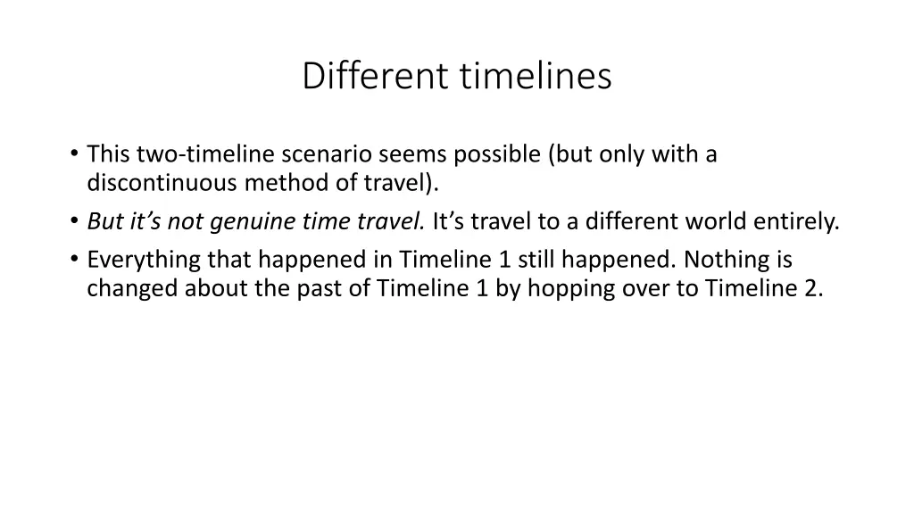 different timelines 1