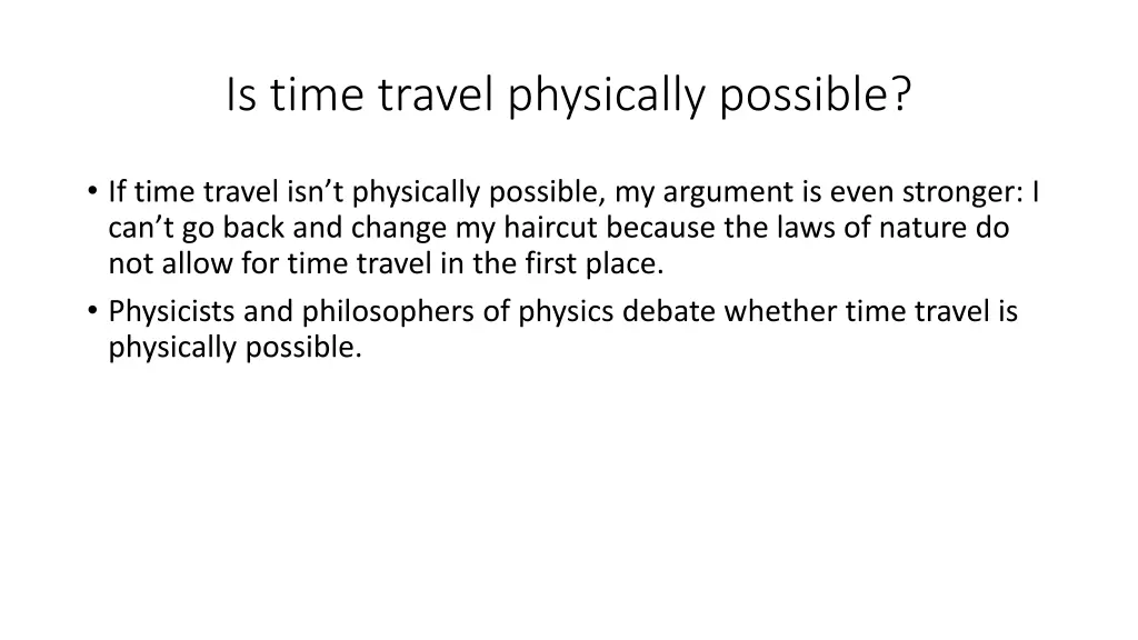 is time travel physically possible