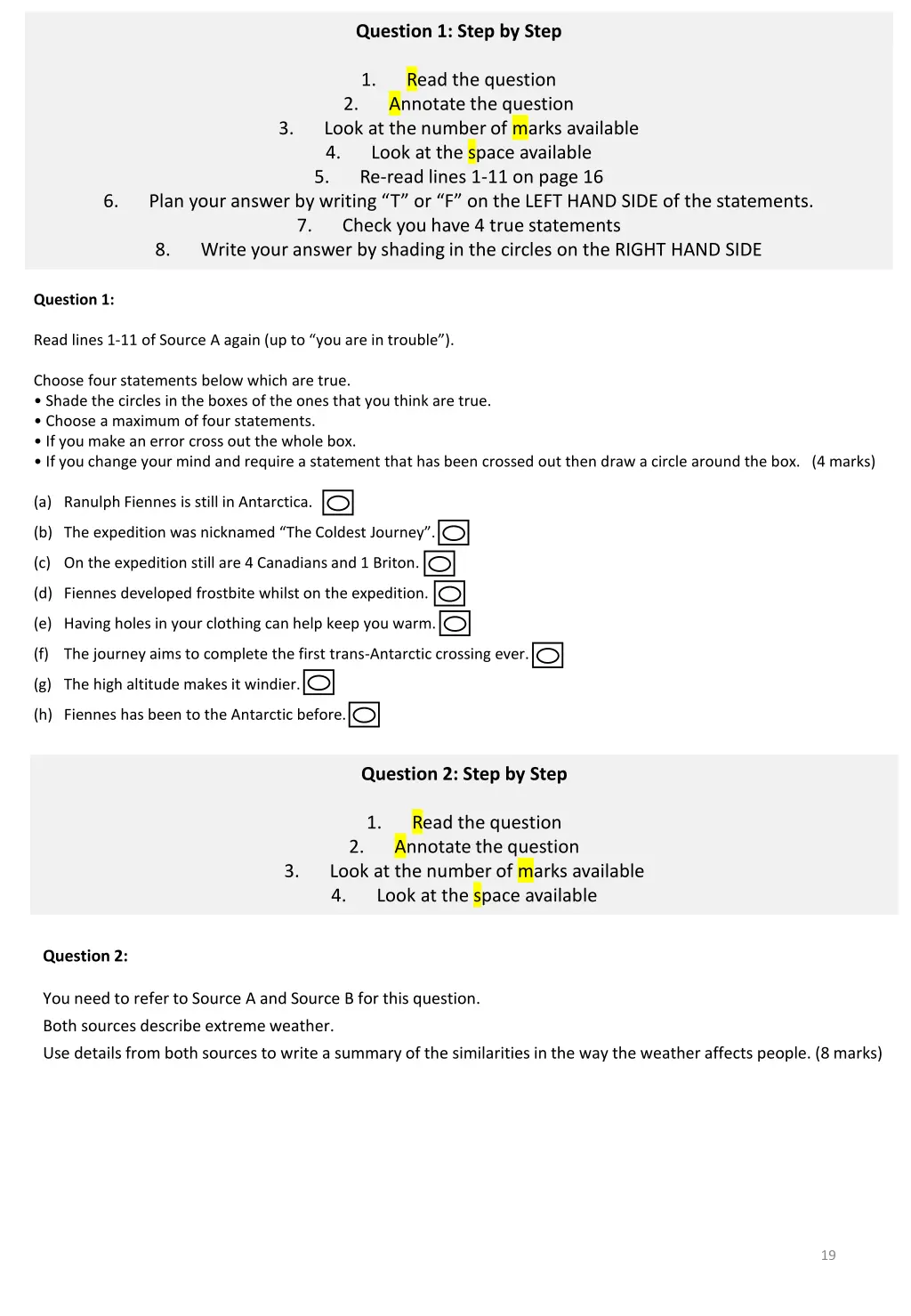 question 1 step by step