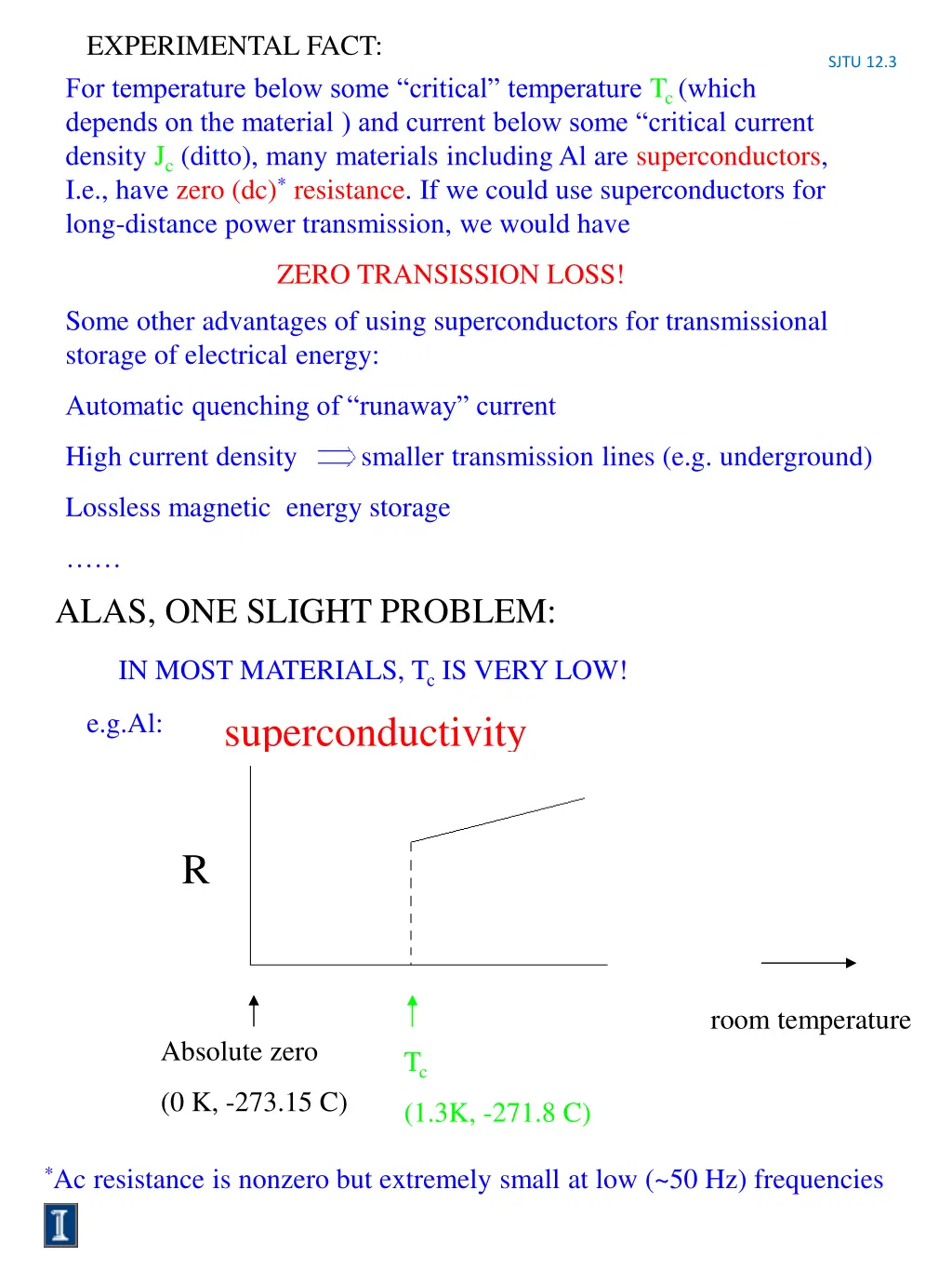 experimental fact for temperature below some