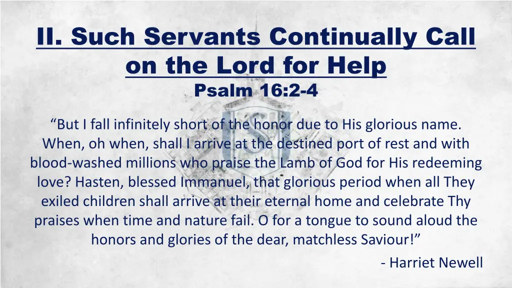 ii such servants continually call on the lord 1