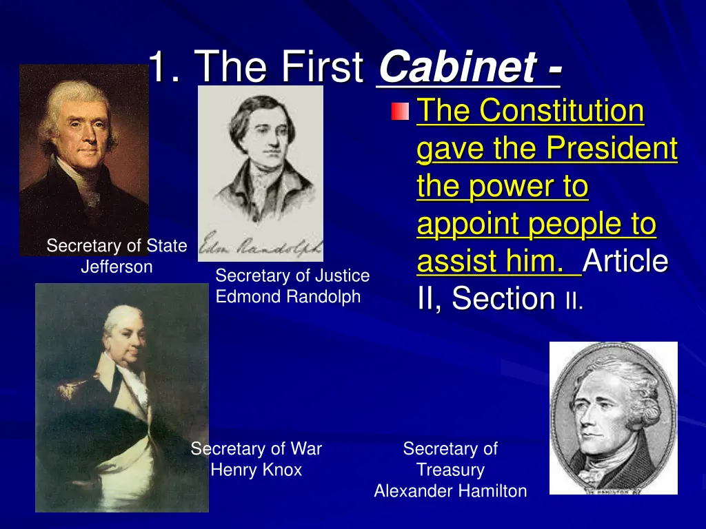 1 the first cabinet