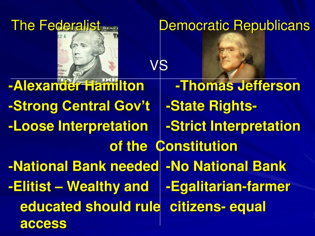 the federalist democratic republicans