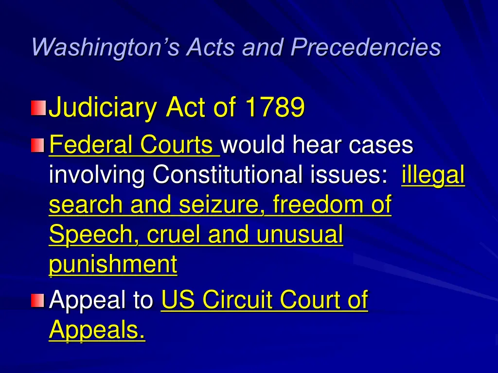 washington s acts and precedencies