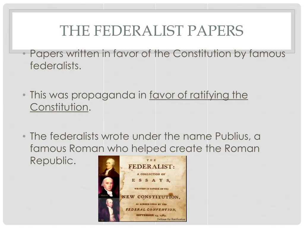 the federalist papers