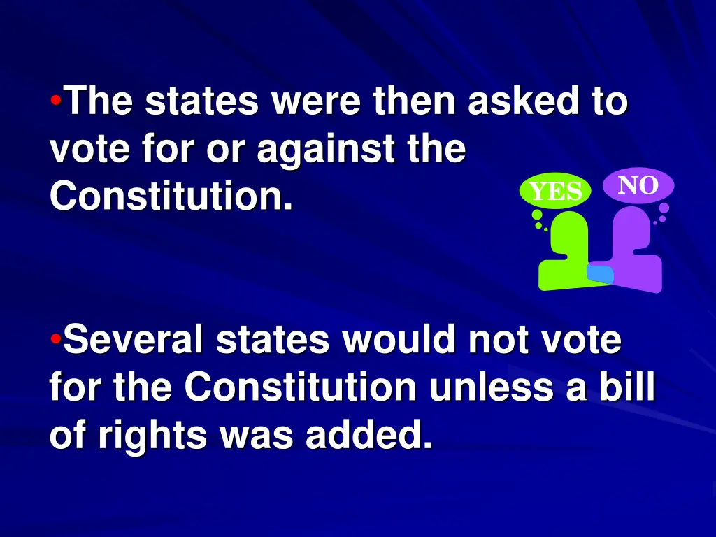 the states were then asked to vote for or against