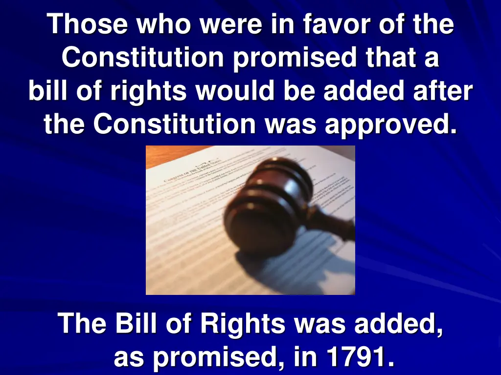 those who were in favor of the constitution