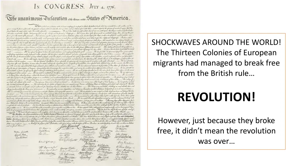 shockwaves around the world the thirteen colonies