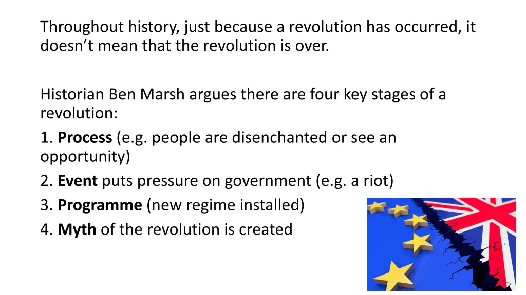 throughout history just because a revolution