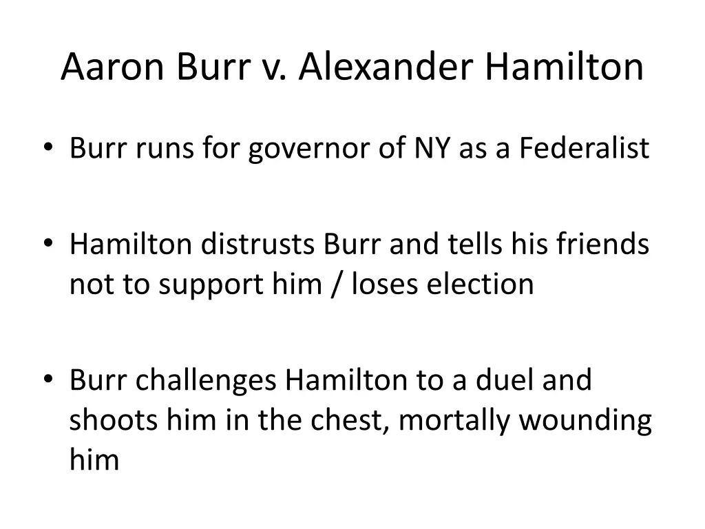 aaron burr v alexander hamilton