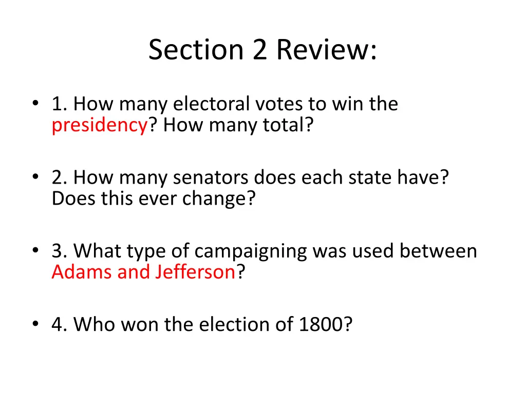 section 2 review