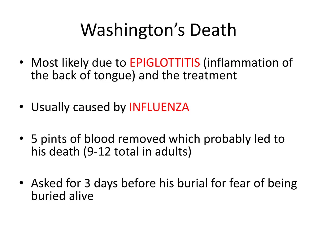 washington s death