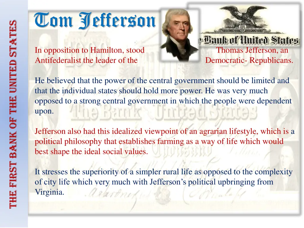 the first bank of the united states tom jefferson