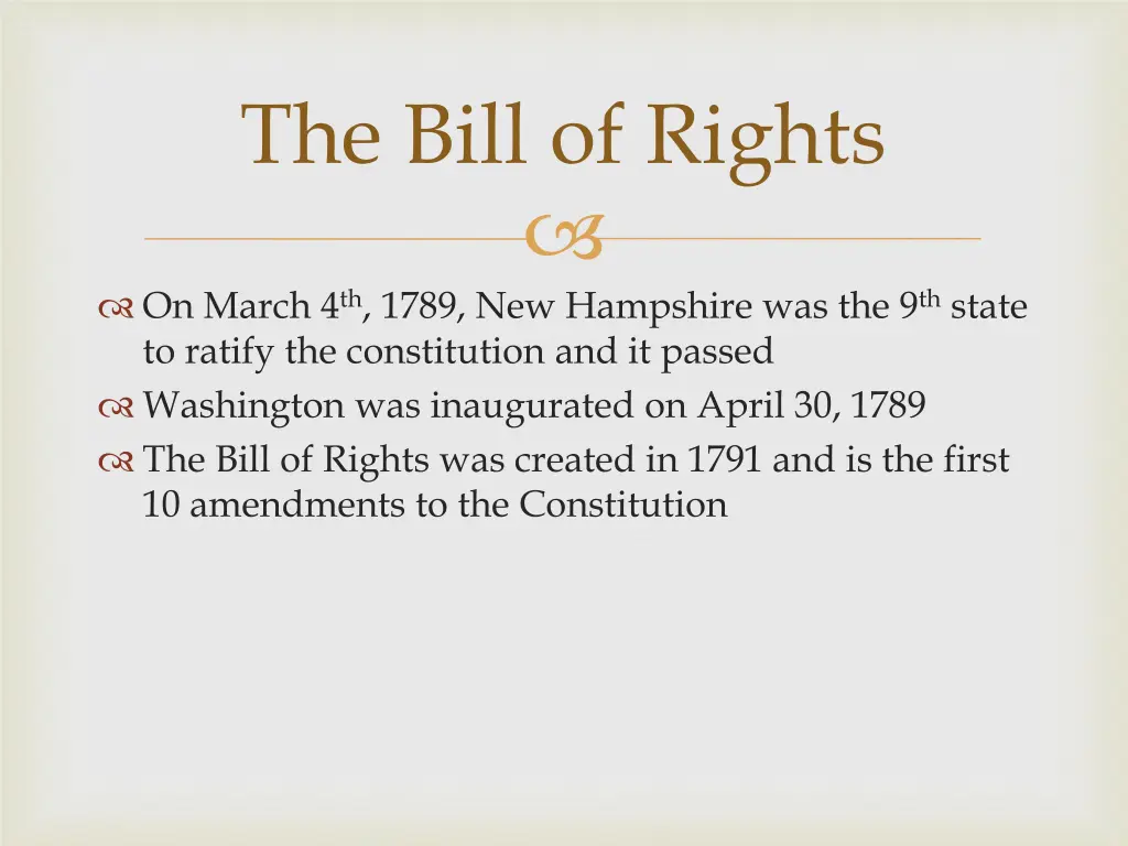 the bill of rights