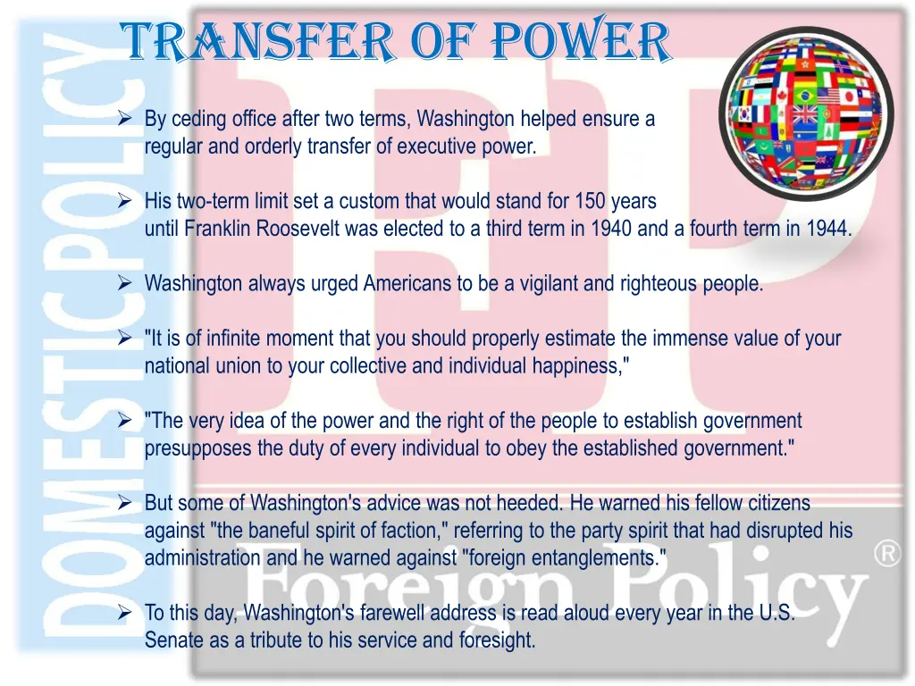 transfer of power