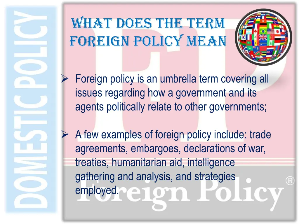 what does the term foreign policy mean