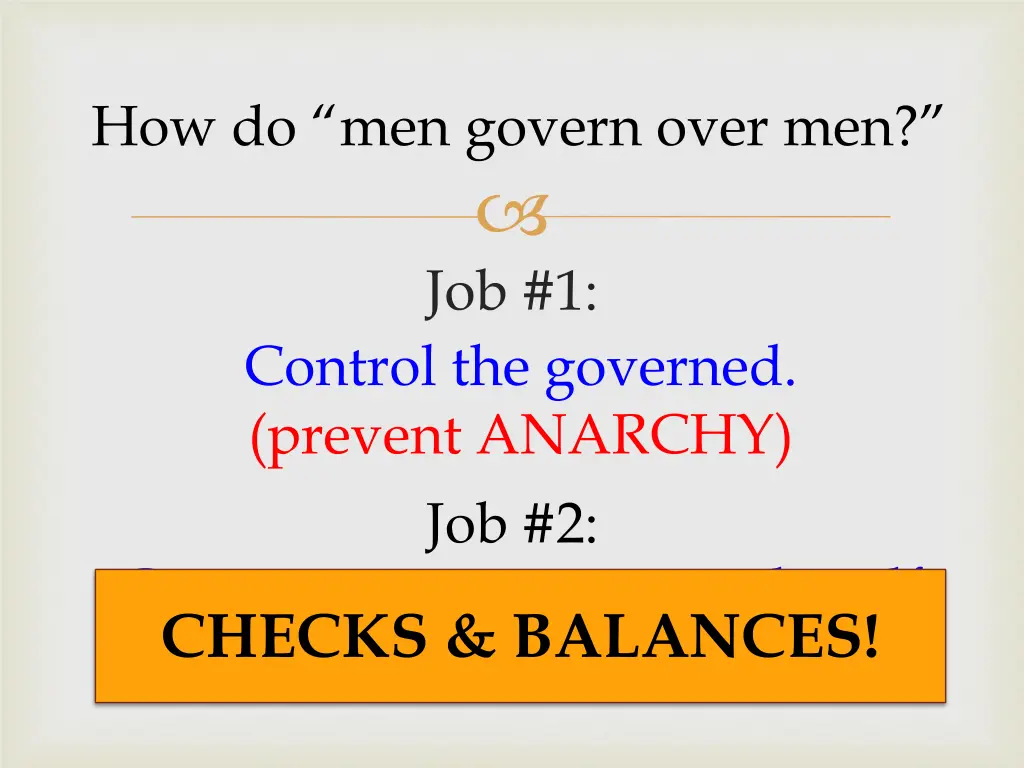 how do men govern over men