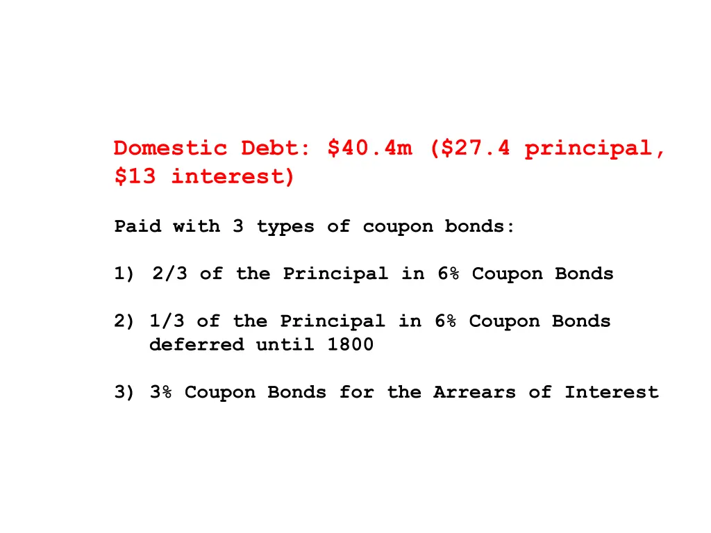 domestic debt 40 4m 27 4 principal 13 interest