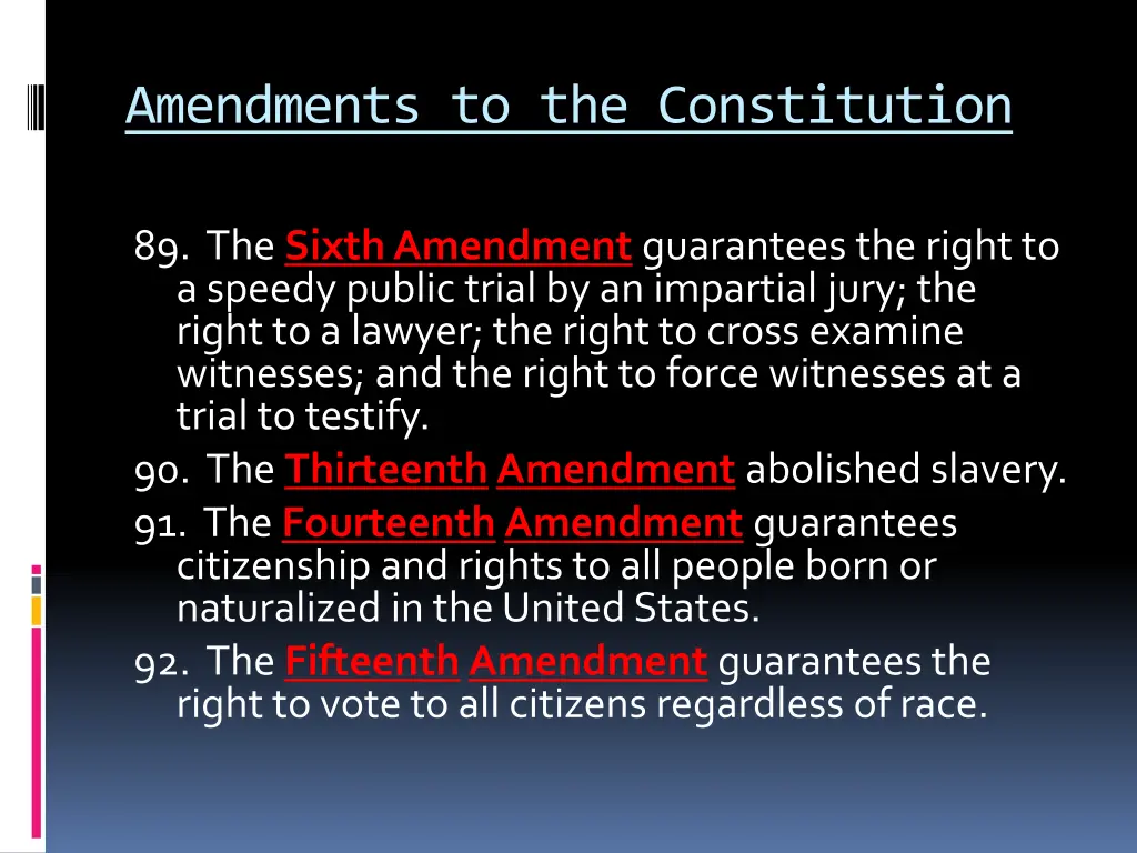 amendments to the constitution 1