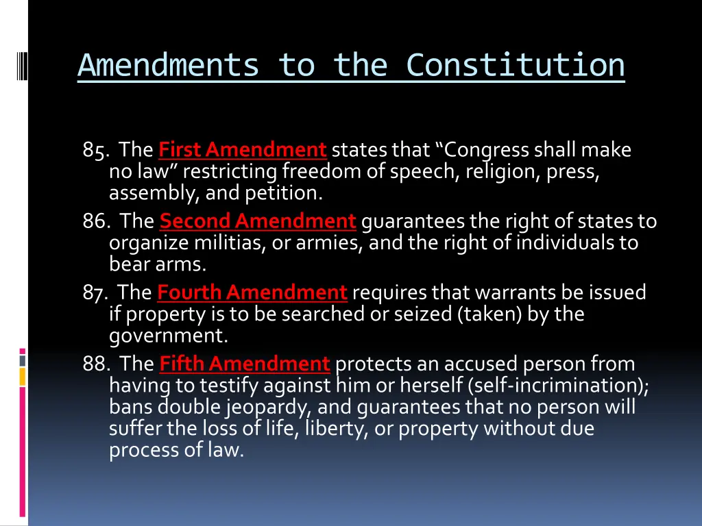 amendments to the constitution