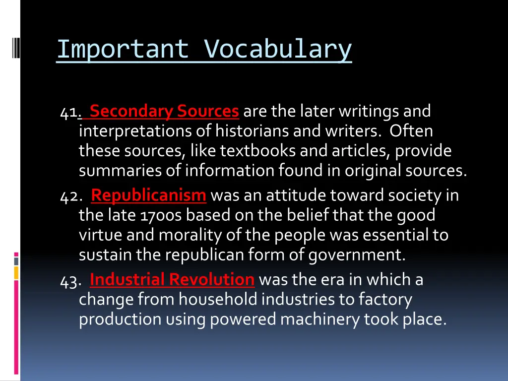 important vocabulary 6