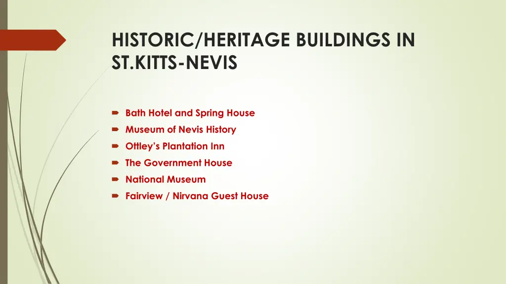 historic heritage buildings in st kitts nevis