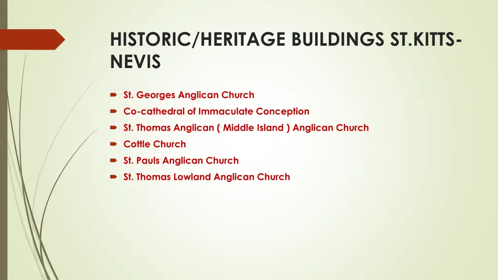 historic heritage buildings st kitts nevis