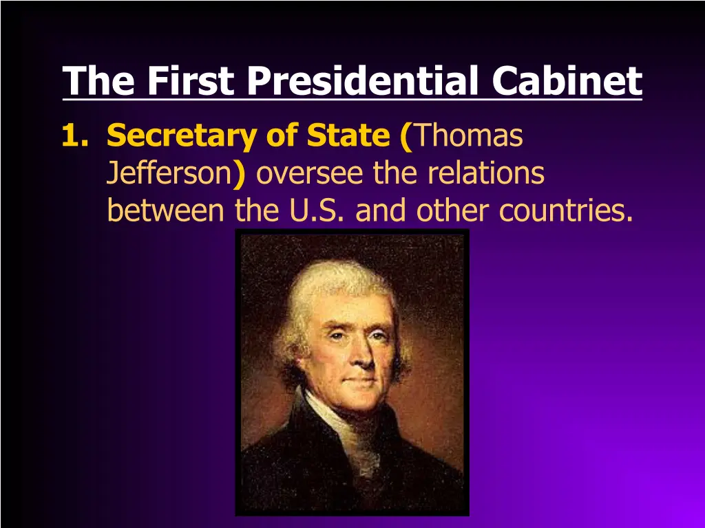 the first presidential cabinet 1