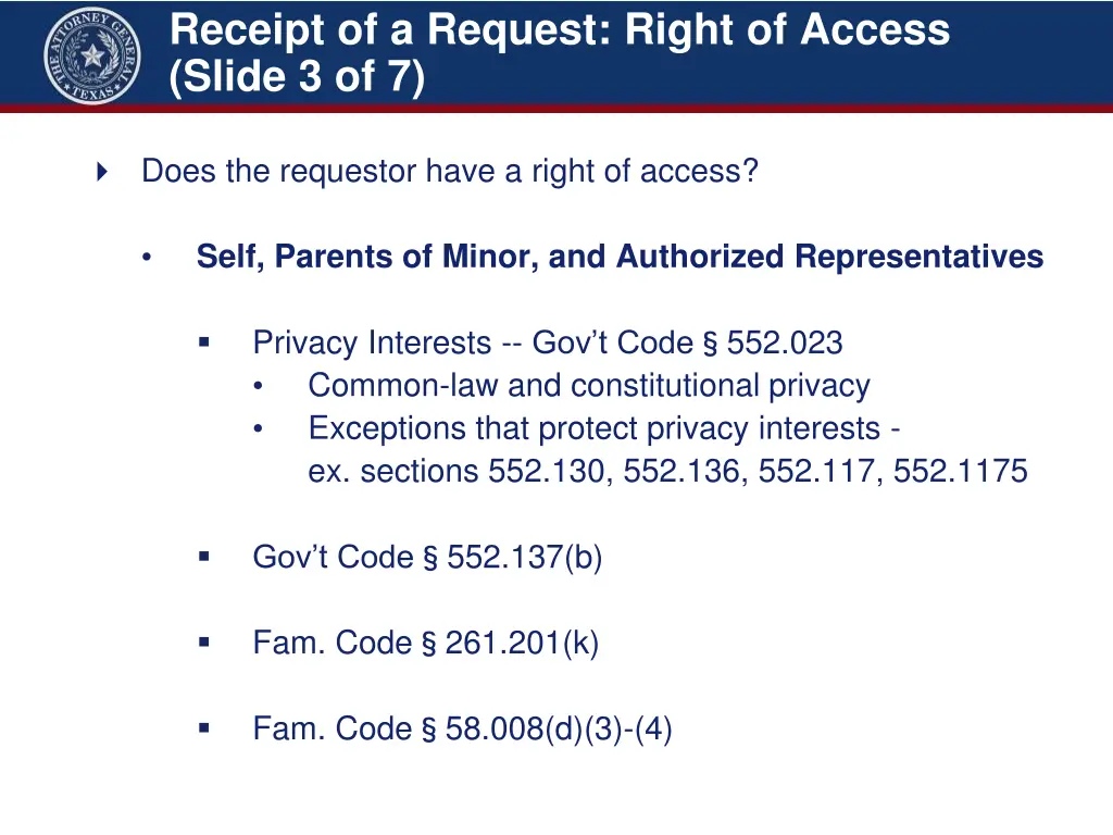 receipt of a request right of access slide 3 of 7