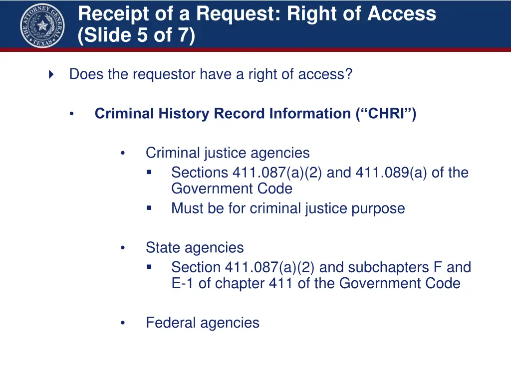 receipt of a request right of access slide 5 of 7