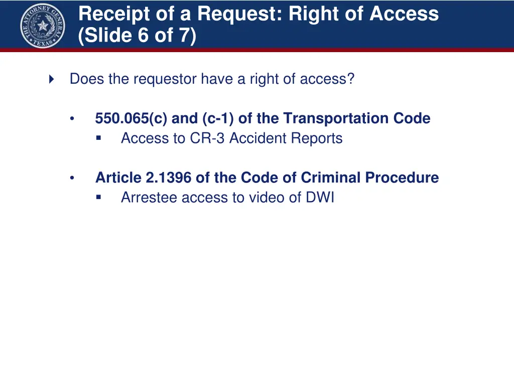 receipt of a request right of access slide 6 of 7