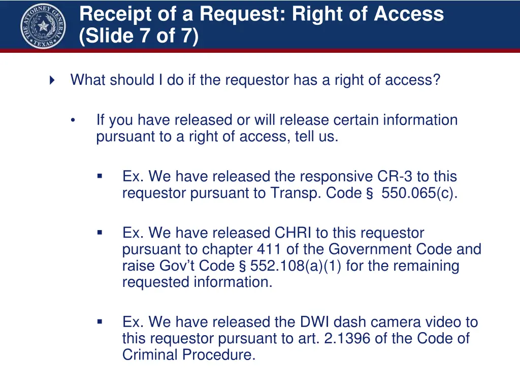 receipt of a request right of access slide 7 of 7