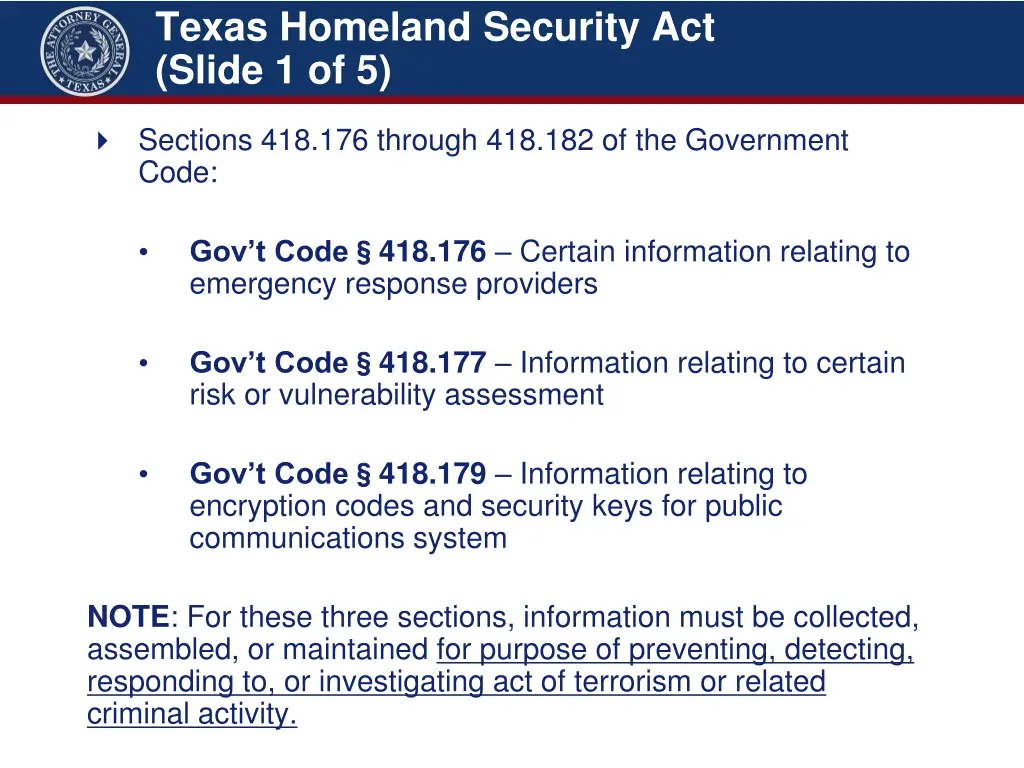 texas homeland security act slide 1 of 5