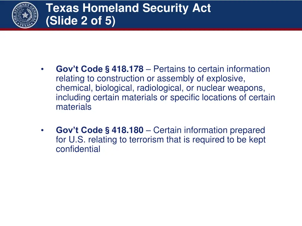 texas homeland security act slide 2 of 5