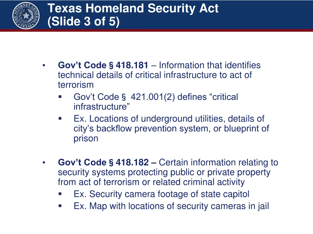 texas homeland security act slide 3 of 5