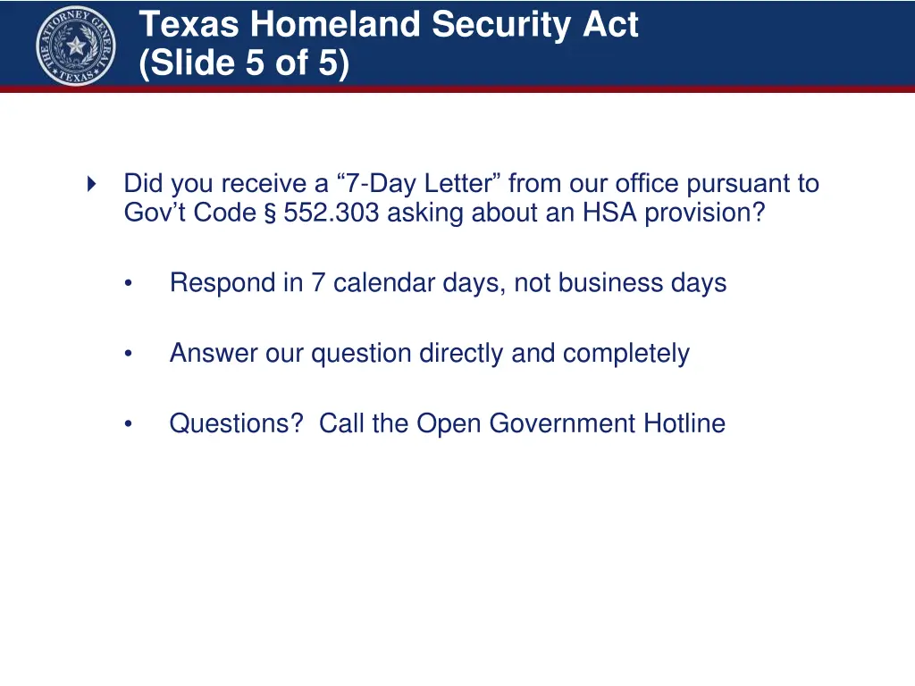 texas homeland security act slide 5 of 5