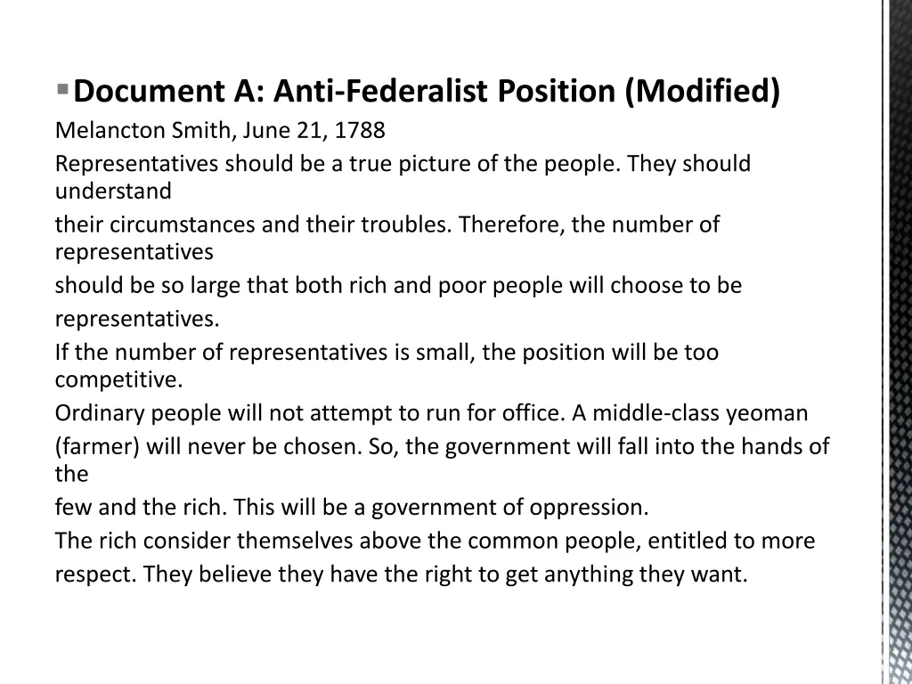 document a anti federalist position modified