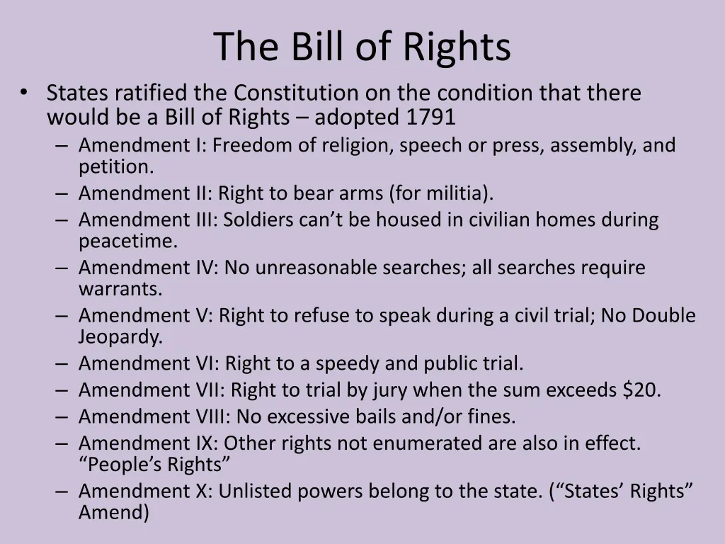 the bill of rights