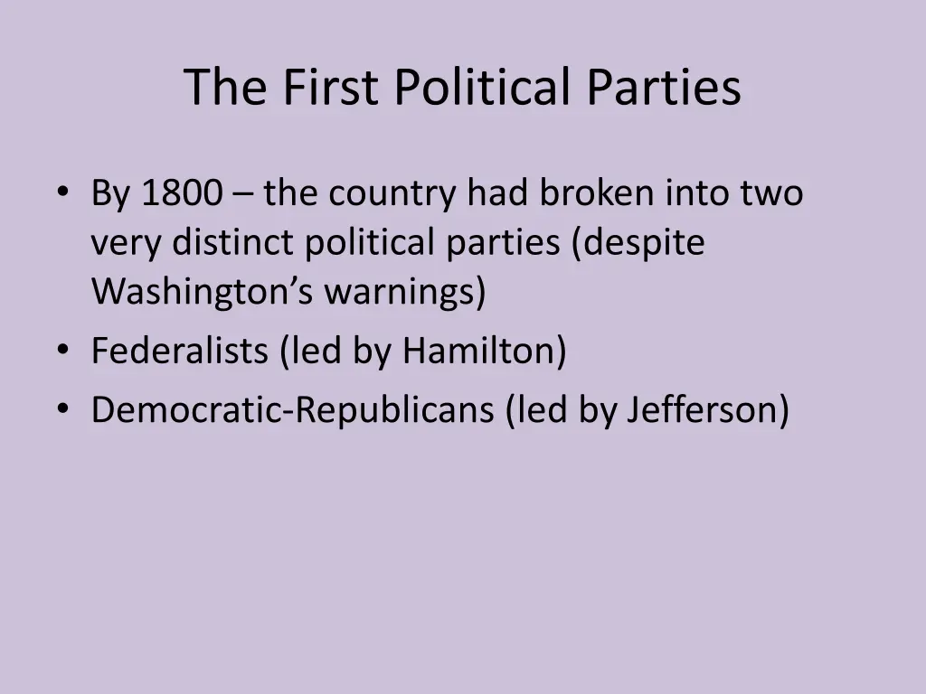 the first political parties