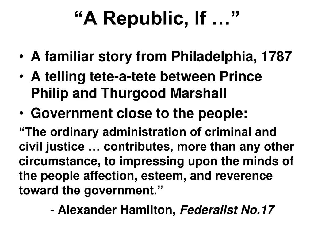 a republic if a familiar story from philadelphia