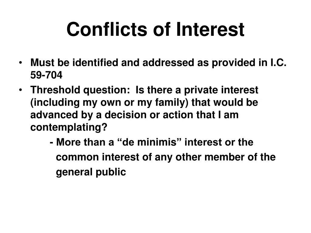 conflicts of interest