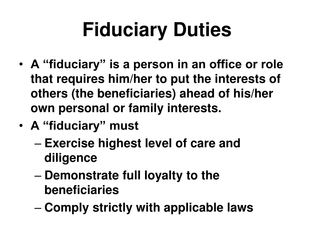 fiduciary duties