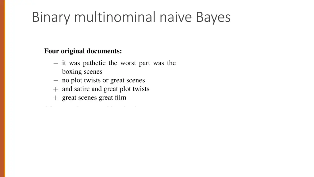 binary multinominal naive bayes