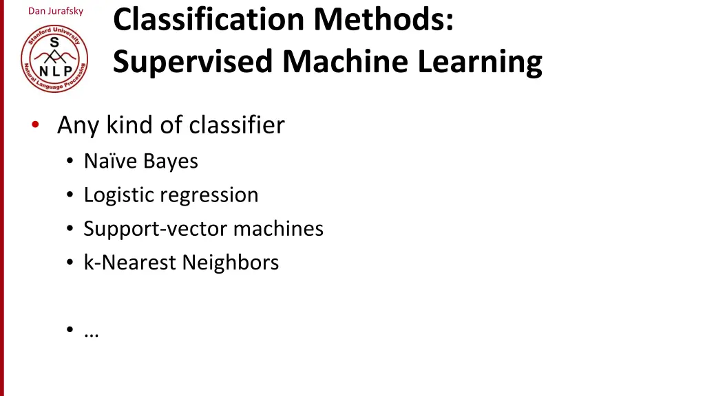 classification methods supervised machine learning