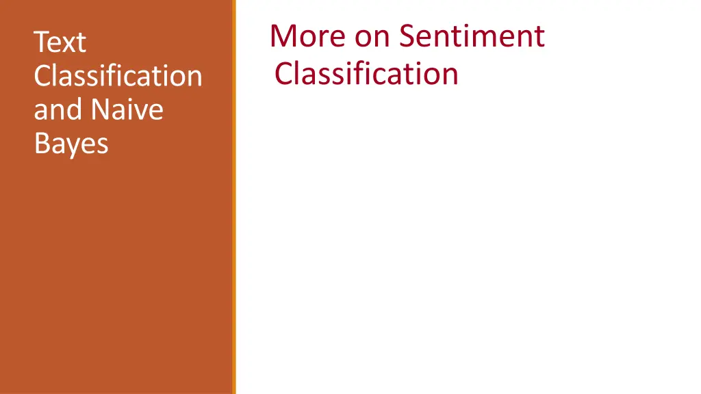 more on sentiment classification