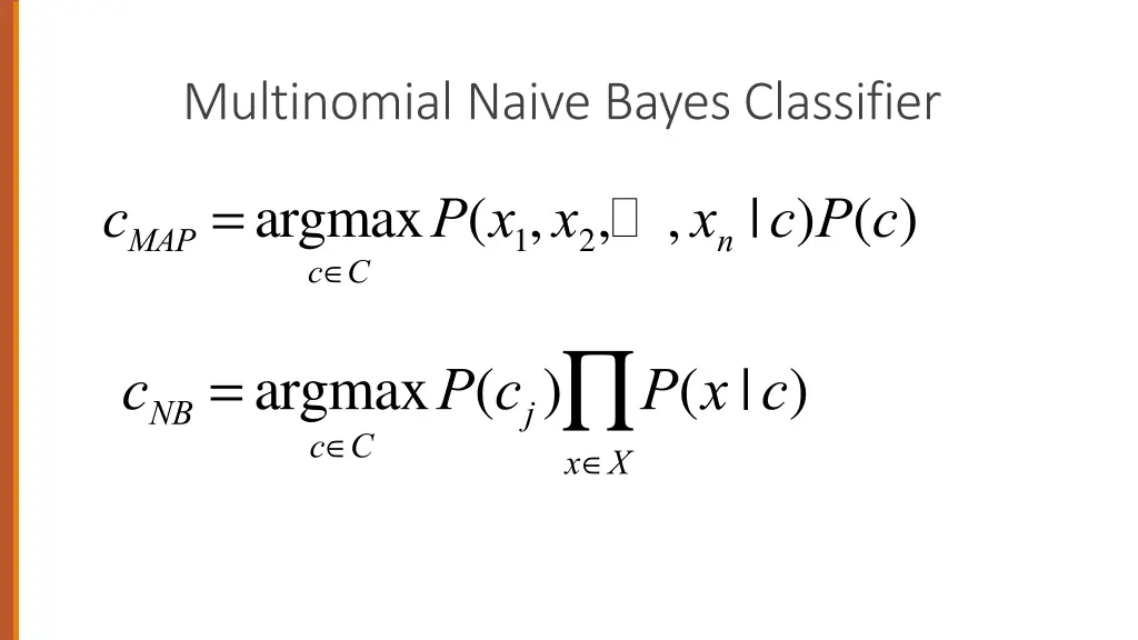 multinomial naive bayes classifier