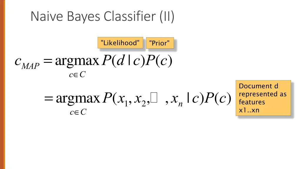 naive bayes classifier ii