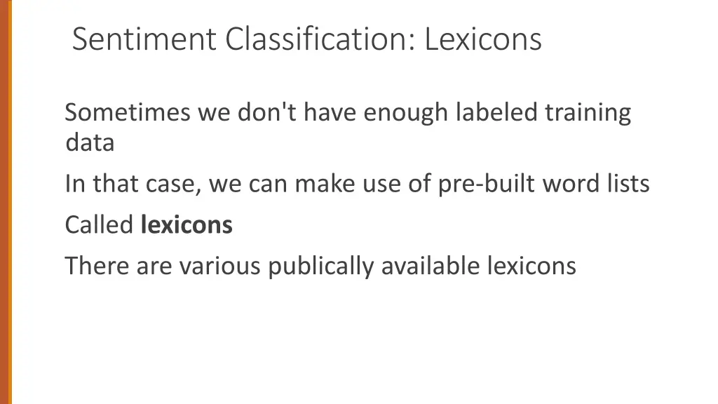 sentiment classification lexicons