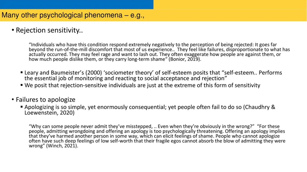 many other psychological phenomena e g