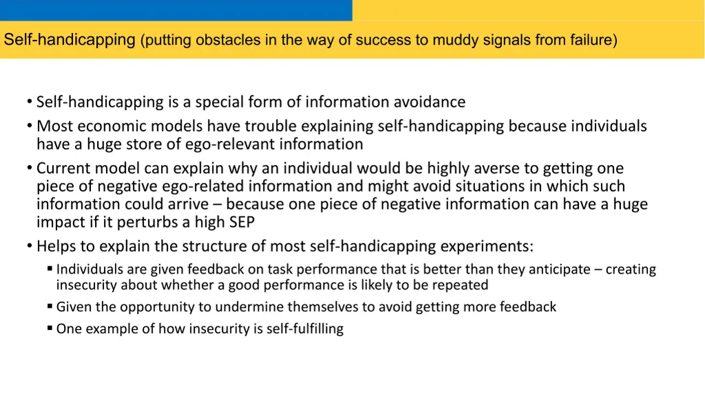 self handicapping putting obstacles